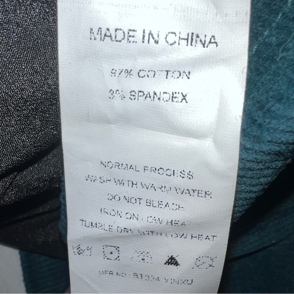 Embroidered Floral Teal Corduroy Mini Skirt by Simplee, Size Small/Medium - Picture 7 of 7